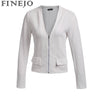 Slim Fit Fake Pockets Blazer Jacket Women Solid V-Neck Long Sleeve Front Zipper Spring Autumn Jackets Casaco Feminino