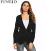 Slim Fit Irregular Casual Office Blazer Women V-Neck One Button Solid Spring Autumn Fashion Blazer Coat Casaco Feminino