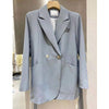 Fitaylor Spring Autumn Office Lady Solid Color Loose Long Sleeve Casual Blazers Women Notched Buttons Lace-up Coat