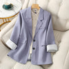 Fitaylor Spring Autumn Women Blazers Office Ladies Single Breasted Blazer Jacket Splicing Stripe Oversized Blazer Coat