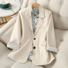 Fitaylor Spring Autumn Women Blazers Office Ladies Single Breasted Blazer Jacket Splicing Stripe Oversized Blazer Coat