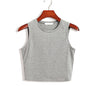 Fitness Skinny Crop Top New Women Tight Bustier Crop Top Skinny T-Shirt Belly Casual Dance Tops Vest Tank Tops