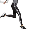 Fitness athleisure women leggings 2022 new arrival striped slim splice black long leggins clothes ladieswear legging ladieswear