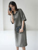 Five-Point Sleeves Lloose And Slim Straight Skirt 2023 Summer Simple Casual Over-The-Knee Dress Large Size Cotton And Linen