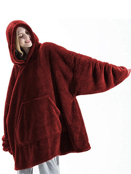 Fleece Hoodies Sweatshirt Women Winter Oversize Hoodies Blanket with Sleeves Giant Blanket Hoodies Men Warm Sweatshirts Hoodies