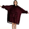 Fleece Hoodies Sweatshirts with Sleeve Women Oversized Blanket Hoodie Winter Plush Sherpa Giant TV Blanket Side Split Hoody Robe