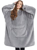 Fleece Hoodies Sweatshirts with Sleeve Women Oversized Blanket Hoodie Winter Plush Sherpa Giant TV Blanket Side Split Hoody Robe