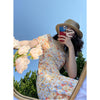 Floral French Dress Elegant Women 2023 Summer V-Neck Short Sleeve Fairy Dress Print Chic Retro Sweet One-piece Dress Korean