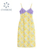 Floral French Style Sexy Patchwork Suspender Camisole Temperament Long Dress Women Summer 2022  Split Beach Sundress Female
