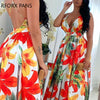 Floral Print Backless Maxi Dress Summer Dress Women Party Elegant Clothes