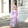 Floral Print Halter Long Dress Summer Chiffon Women Ties Up Robe Boho Maxi Dresses Vestidos Sexy Beach High Waist Clothes Outfit