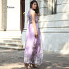 Floral Print Halter Long Dress Summer Chiffon Women Ties Up Robe Boho Maxi Dresses Vestidos Sexy Beach High Waist Clothes Outfit