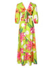 Floral Print O-Ring Twist Cutout Split Thigh Maxi Dress