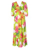 Floral Print O-Ring Twist Cutout Split Thigh Maxi Dress