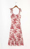 Floral Print Ruffles Chiffon Vestidos Palace Adjust Spaghetti Straps Tank Women Dress