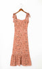 Floral Print Ruffles Chiffon Vestidos Palace Adjust Spaghetti Straps Tank Women Dress