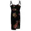 Floral Print Sexy Bodycon High Split Dress Women 2023 Sleeveless Dress Party Club Elegant Backless Vestidos Robe Femme X188