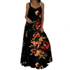 Floral Print Sleeveless Maxi Dress for Women Loose Beach Dress Sexy Sleeveless Dress Large Hem A-Line Dress vestidos de fiesta