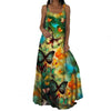 Floral Print Sleeveless Maxi Dress for Women Loose Beach Dress Sexy Sleeveless Dress Large Hem A-Line Dress vestidos de fiesta
