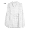 Floral Print Summer Women's Blouse Casual Chiffon Lace Long Sleeve Lantern Sleeve V Neck Sexy See Through Top Blusas