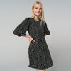 Floral Printing Lantern Sleeve Elastic Waist Mini Dress Sweet Boho Autumn Basic Party Office Lady Female Elegant