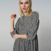 Floral Printing Lantern Sleeve Elastic Waist Mini Dress Sweet Boho Autumn Basic Party Office Lady Female Elegant
