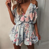 Floral off shoulder sexy rompers Women's jumpsuit high waist summer beach playsuit 2022 boho style casual strap chiffon overalls