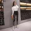 Flower Embroidery Beading Skinny Pencil Pants Women 2022 Spring Summer Denim Jeans Lady Elastic Waist Korean Long Pants