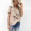 Flower Printed Womens Tops And Blouses Summer Ladies Loose Crew Neck Short Sleeve Chiffon Blouse Femme Shirt Blusa Clothes 2022