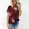 Flower Printed Womens Tops And Blouses Summer Ladies Loose Crew Neck Short Sleeve Chiffon Blouse Femme Shirt Blusa Clothes 2022