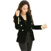 Autumn Velet Blazer Feminino Jacket Women Full Sleeve Female Gold Button Chaqueta Mujer Ladies Blazers Outwear