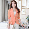 S-3XL Plus Size Ladies Blazers Jacket Half Sleeve Elegant Office Blazer for Women Spring Autumn Clothes ow0253