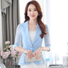 S-3XL Plus Size Ladies Blazers Jacket Half Sleeve Elegant Office Blazer for Women Spring Autumn Clothes ow0253