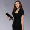 Slim Jacket Blazer Women S-6XL Large Size Summer Short Sleeve Single Button Feminino Formal Black Blazer ow0303