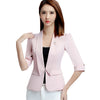 Summer Ladies Blazer New Arrival 3/4 Sleeve S-3XL Pink Color Feminino Formal Notched Women Blazer HR-566