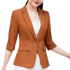 Summer Women Jacket Office Ladiess Elegant Half Sleeve Single Button Feminino Blaze Jacket Women T18X0902