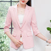 Summer Women Jacket Office Ladiess Elegant Half Sleeve Single Button Feminino Blaze Jacket Women T18X0902