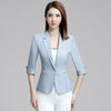 White Blazer Women Jacket 3XL Plus Size 3/4 Sleeve One Button Pocket Wear to Work Office Lady Slim Blazer Outwear ow0292