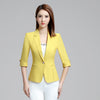White Blazer Women Jacket 3XL Plus Size 3/4 Sleeve One Button Pocket Wear to Work Office Lady Slim Blazer Outwear ow0292