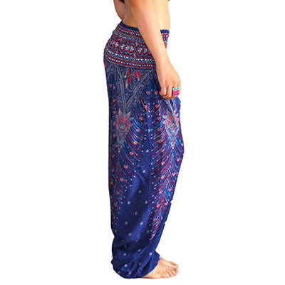 Folk-custom Large Crotch Wide Leg Pants Legging Thailand Styles Casual Loose Elastic Workout Dancing Sporting Fitness Leggings