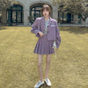 Fonekie 2023 Spring And Autumn Suit Pleated Skirt Set Korean Suit Pleated Skirt Two-piece Set Button Simplicity