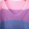 Forefair Oversize Rainbow Womens Sweater Casual Plus Size Multicolor Knitted Autumn Winter 2019 Pullover Striped Female Jumper
