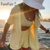 Forefair Towel Shirt and Shorts Summer Sets Velour 2023 Casual Loose Lounge  Women Two Piece  Sets