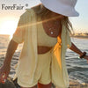 Forefair Towel Shirt and Shorts Summer Sets Velour 2023 Casual Loose Lounge  Women Two Piece  Sets