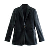 Foridol Faux Leather PU Blazer Coat Jacket Women Black Skirt Two Piece Set Ladies Winter Blazer Jacket Abrigo Autumn
