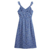 Foridol Ruffles Spaghetti Strap Sleeveless Floral Print Boho Dress Women Summer Beach Backless Sexy Midi Dress Slip Button Dress