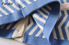 Foridol Soft Knitted Summer Women Tank Tops Blue Striped Boho Beach Blouse Shirt Sleeveless Crop Top 2023 Korean Top