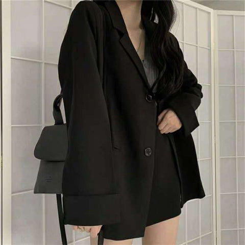 Formal Black Blazer Skirts Suit Workwear 2022 Casual Blazer Coat+Short Bodycon Skirt Spring 2 Piece Set For Women Autumn Blazer