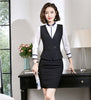 Formal Black Blazers Women Business Suits 3 Piece Waistcoat, Skirt and Jacket Sets Office Ladies Work Wear Suits