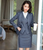Formal Business Suits With 4 Piece Jackets And Skirt And Vest Coat & Waistcoat And Blouse Elegant Striped Blazers Suits